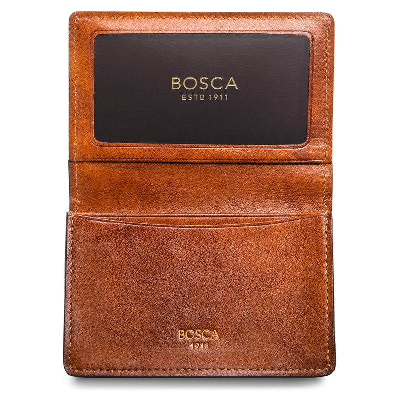 Bosca | Menâ€™s 2 Pocket Card Case Wallet w/I.D. Window in Dolce Italian Leather - Image 4